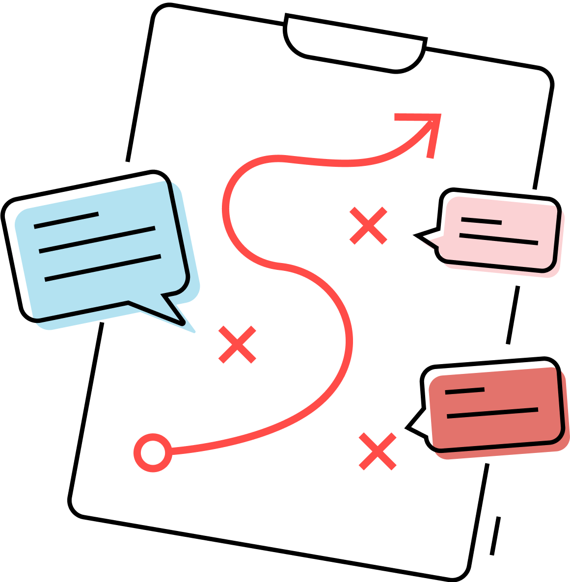 Clipboard with strategy map